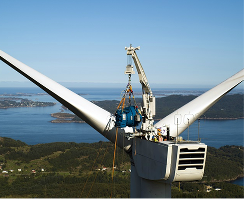 Coastal wind farm installation